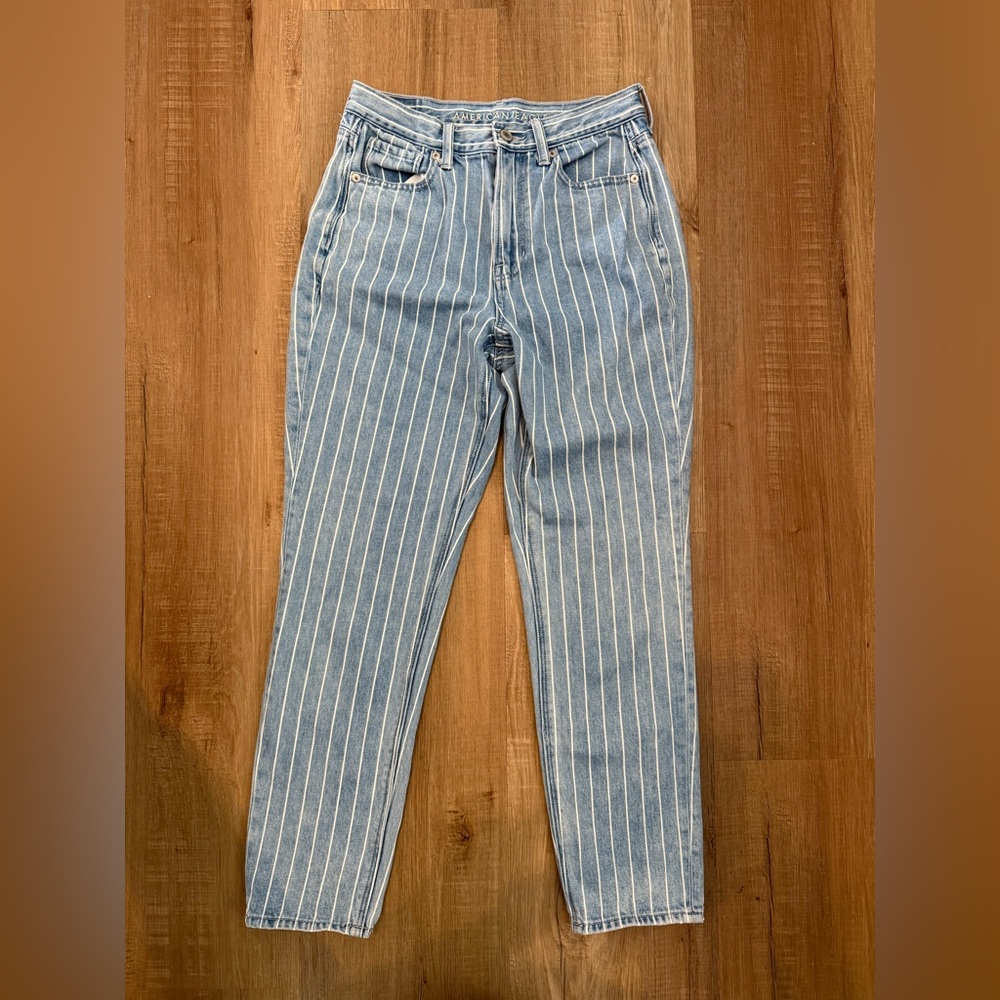 American Eagle Stripped Mom Jeans